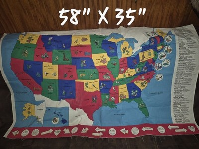 LARGE CLOTH MAP OF THE WORLD W/H EXTRAS
