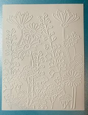 EMBOSSING CARD FRONTS SET OF 8 White Embossing folders "Wildflower"