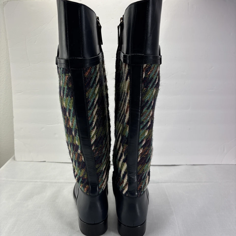 BOTAS DE MONTAR TORY BURCH MILLER VERDE MARINO TWEED CUERO REVA 8,5M Foto 4 de 4