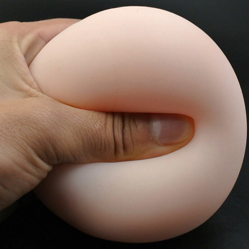 Bola de silicona realista pecho suave aplastante apretar juguete calmante del estrés nuevo Foto 3 de 4