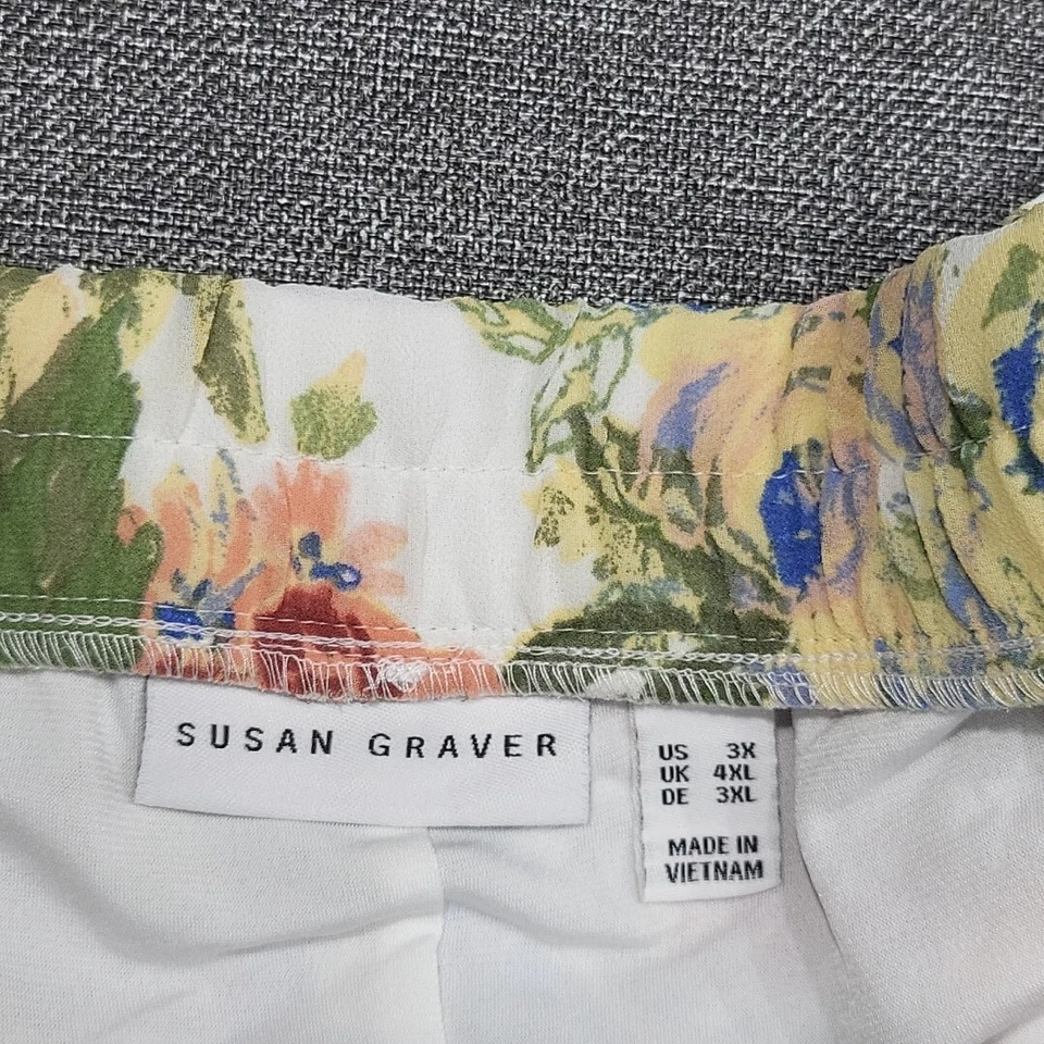 Falda midi Susan Graver diseño de moda estampada de gasa en capas talla grande 3X Foto 4 de 4