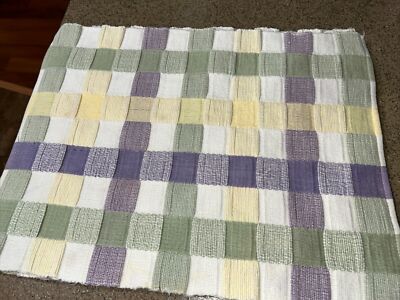 Set of 4 Checkered Pastel Color Placemats. Unbranded Reversible