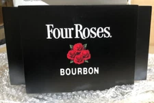 Four Roses Bourbon Black Wooden Napkin Straw Holder Caddy Barware Organizer
