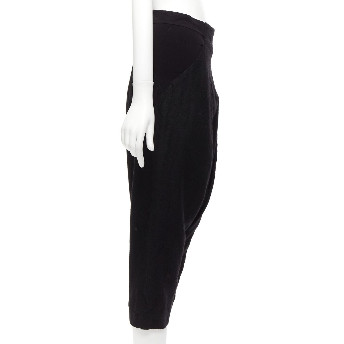 RICK OWENS 2017 Glitter black baby alpaca wool drop crotch RICK OWENS 2017 Glitter black baby alpaca wool drop crotch