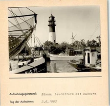 10127361 - 2242 Buesum Lighthouse with Cutters Photo Mounted on Box
