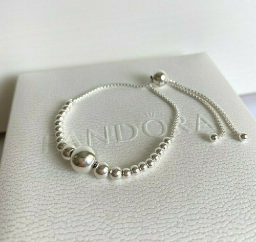 Beads Slider Silver Bracelet 