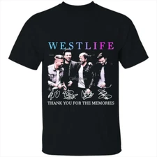 Westlife Band Signature Of Members Cotton Full Size Unisex Black Shirt MM414