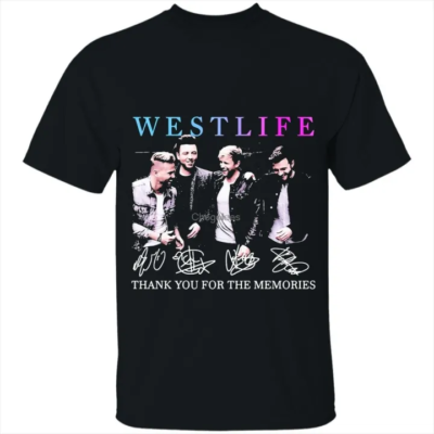 Westlife Band Signature Of Members Cotton Full Size Unisex Black