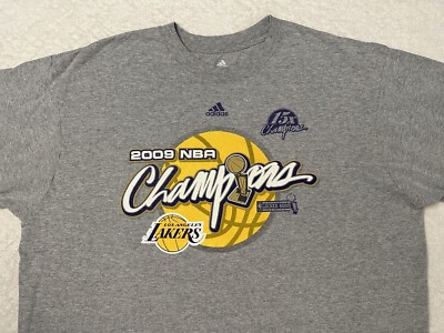 Vintage 2000s Y2K 2009 LA Lakers NBA Champions Adidas Locker Room T-Shirt, XL