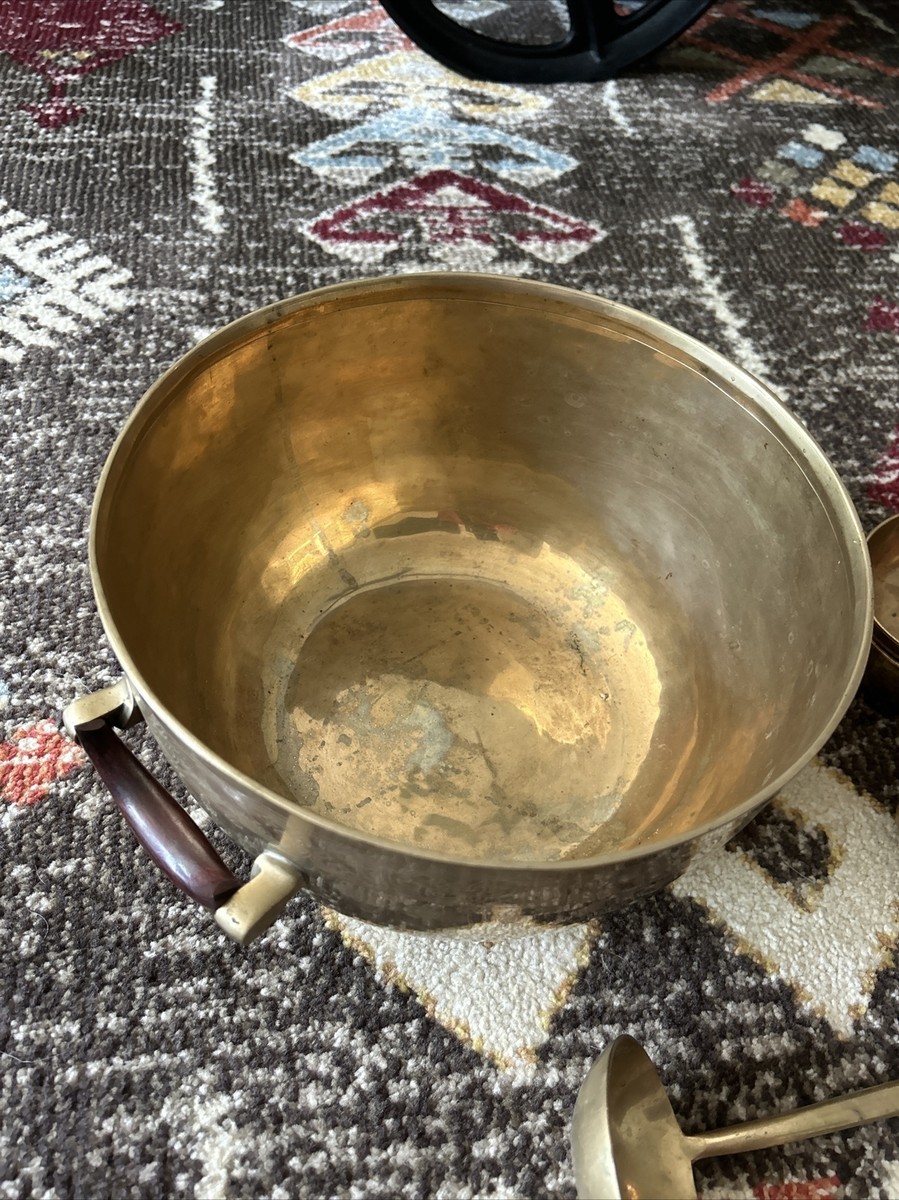 Vintage Brass Punch Bowl Set With 8 Cups and Ladle | eBay display picture 1
