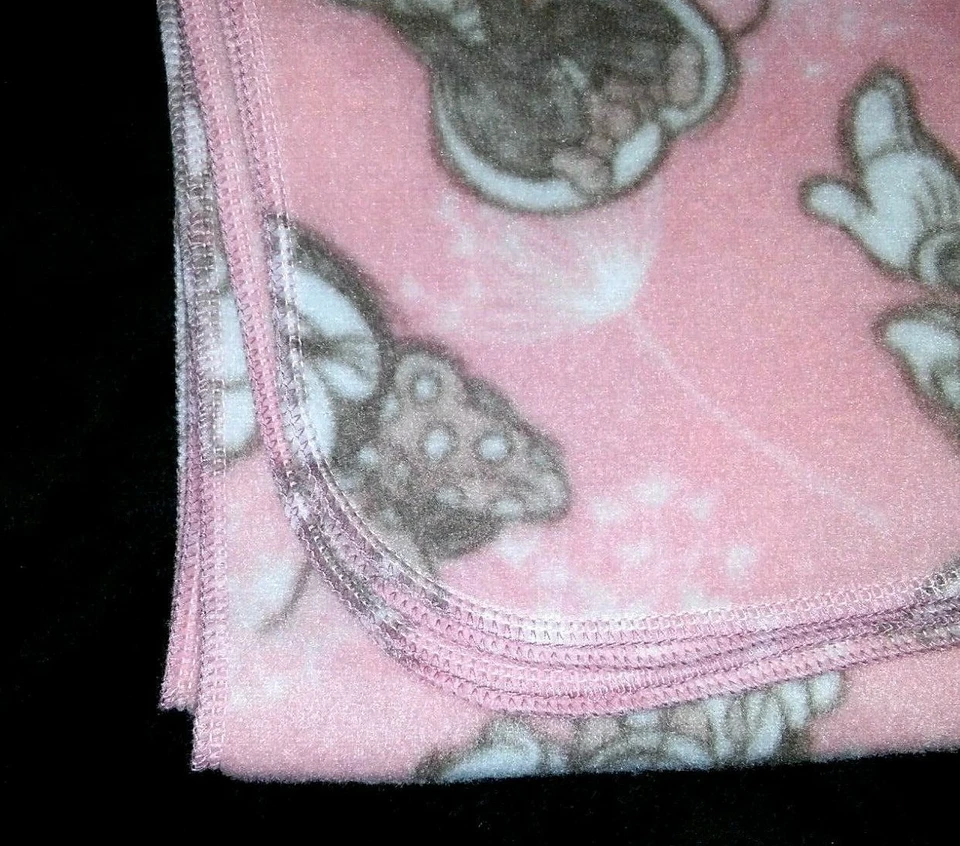 Manta Minnie Mouse Bebé Niña 30x35 Suave Vellón Rosa Diente de León Lunares Lazo Foto 3 de 4