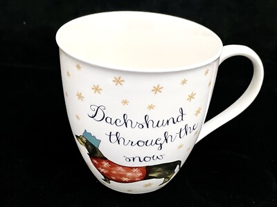 Dachshund Coffee Mug Large 18o Milly Green England Doxie Dog Halloween Christmas