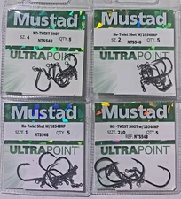Mustad No Twist Zero Twist Drop Shot 10548NP Many Sizes Choose Discounts Avail.