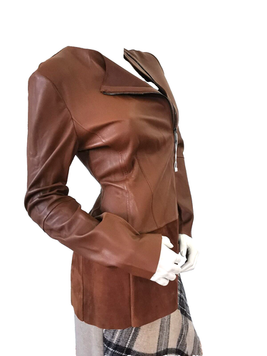 ✨SPORTMAX by Max Mara LEATHER and SUEDE Jacket Usa8_ Gb10_ It42_ Fr40_De38 - Picture 4 of 24