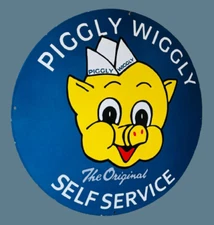 Porcelain Piggly Wiggly Enamel Metal Sign Size 30" Inches