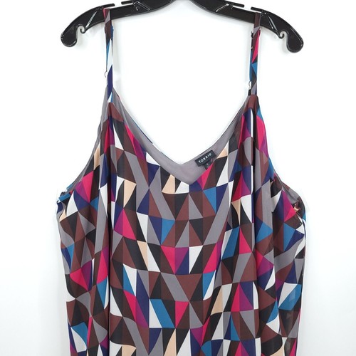 Torrid Swing Cami Top Sophie Geo Chiffon Double Layer Womens Size 5X Tank NEW - Picture 12 of 12