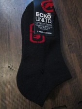 3 Pair Ecko Unlimited Men Low Cut Cushion Socks Large Rhino 6-12