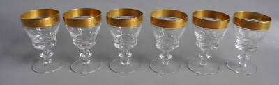 6 x Theresienthal Concorde Mintonborde Goldrand 24K Kristallglas Portweinglas