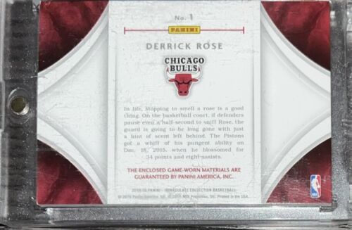Parche doble Derrick Rose Immaculate Collection 2015-16/75 Bulls raro - Imagen 2 de 2