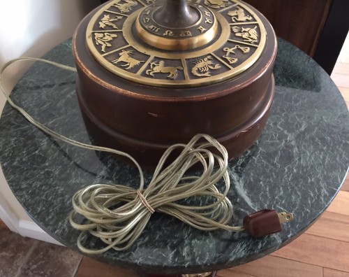 Frederick Cooper Horoscope Astrological Zodiac Bronze Table Lamp Vintage - Picture 6 of 21