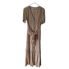 Love, Whit By Whitney Port Nude Tie Waste Dress. Size large