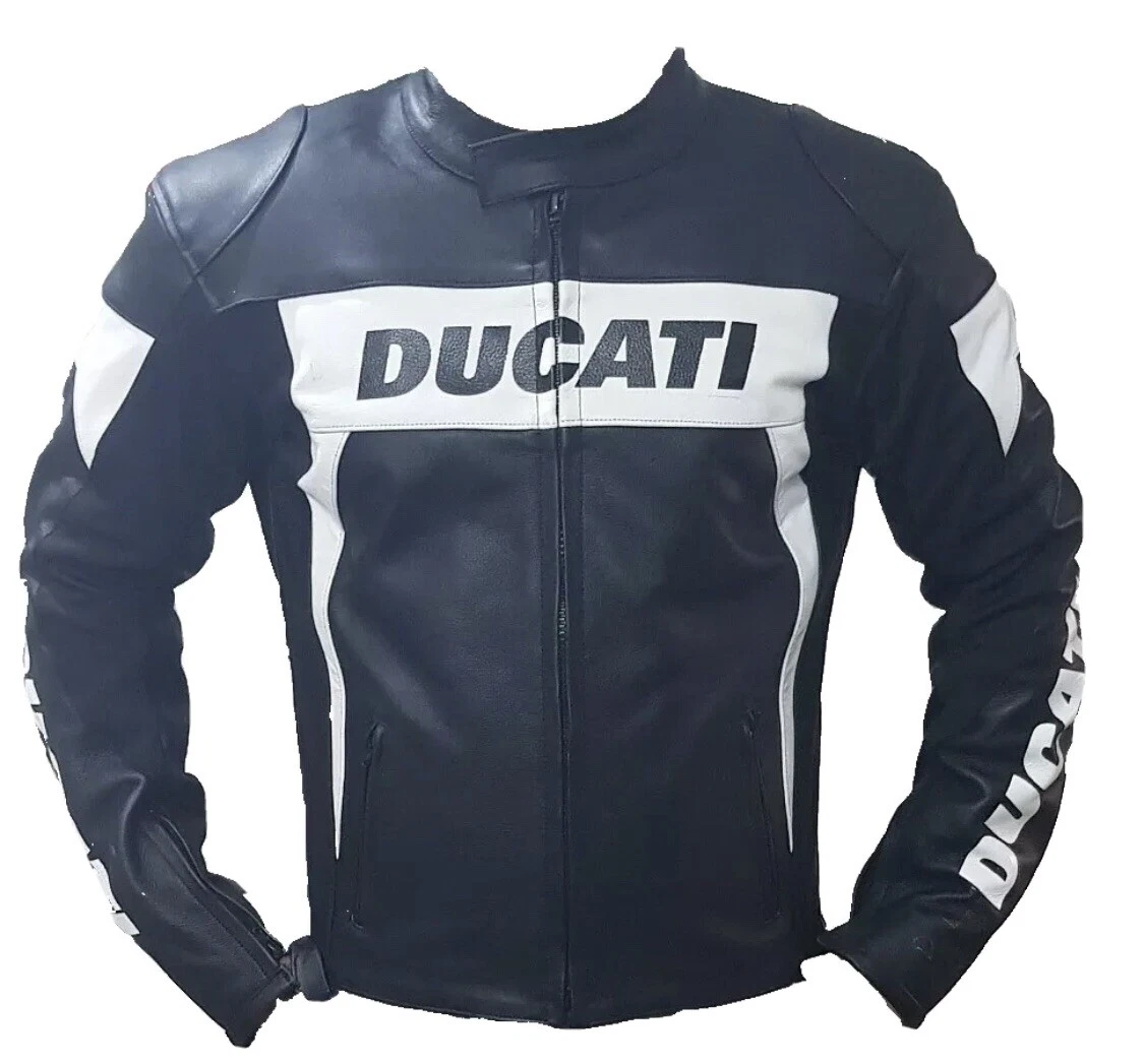 Ducati Racing Motorbike Leather Jacket in Cowhide / 5 Ce Approved Protections