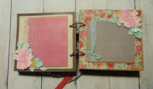 Handmade Mini Scrapbook Photo Album ocbrandy gift keepsake Altenew flower retro - Picture 11 of 23