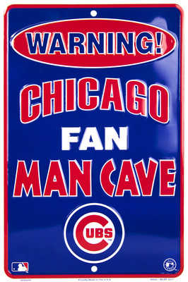 Chicago Cubs Warning Fan Man Cave 8