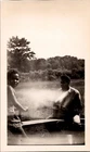 Vtg Photo 1944 WW2 African American Man Dad Father Child Kid Playground See-Saw
