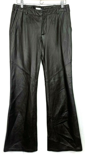 Gap Womens Leather Pants Brown Lined 