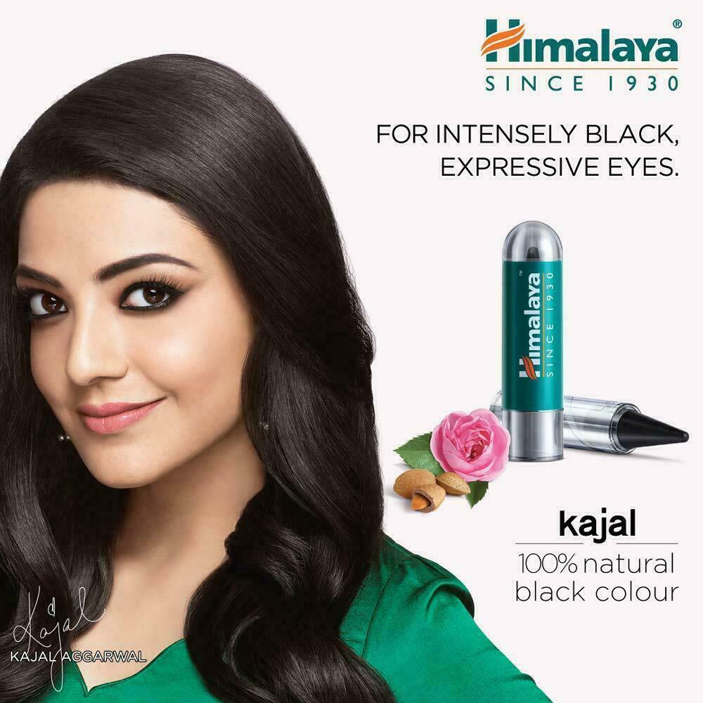 Kajal Naturel Sans Plomb Himalaya Herbals - 2 Sticks De 1g, Longue Tenue