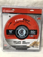 NEW Crescent Circular Saw Blade 12'' X 90 Tooth Fine Cut Ultra Fine Finishing