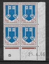 1966 Bloc de 4 coin daté mont de marsan   N°  1469  Neuf **