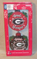 New Boxed UNIVERSITY OF GEORGIA UGA FOCO Holiday Ceramic 3.25
