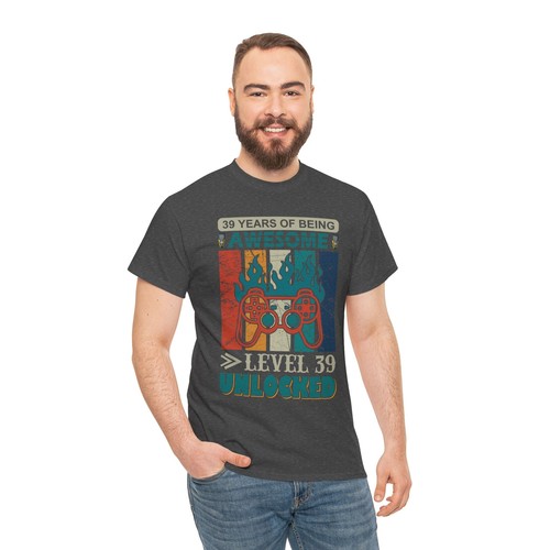 Gaming Video Games Unisex Heavy Cotton Tee T-Shirt 'Years Of Being Awesome' - Picture 43 of 109