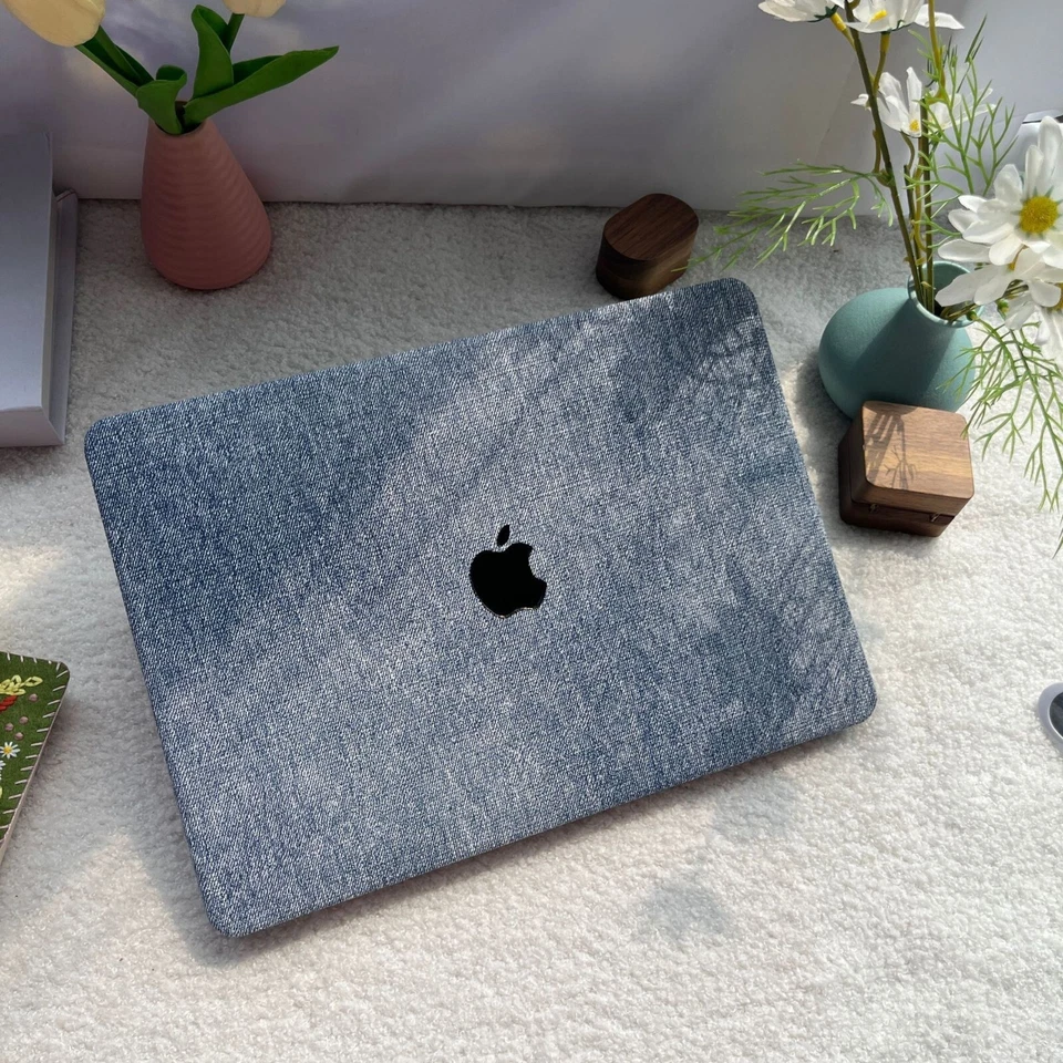 Funda blanda estilo tela vaquera MacBook Mac Air 13 Pro 14 15 16 2025 M4 Foto 2 de 4