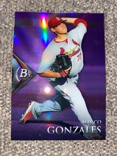 2014 Bowman Platinum Chrome Prospects Purple Refractors #BPCP77 Marco Gonzales