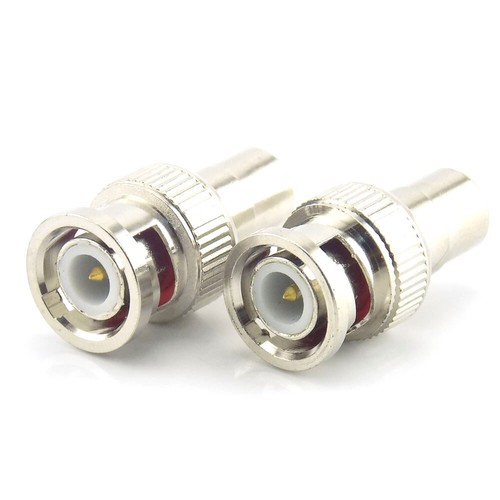 2/20X BNC Male Plug to RCA Phono Female Socket Adaptor Connector for CCTV Camera - Picture 7 of 8