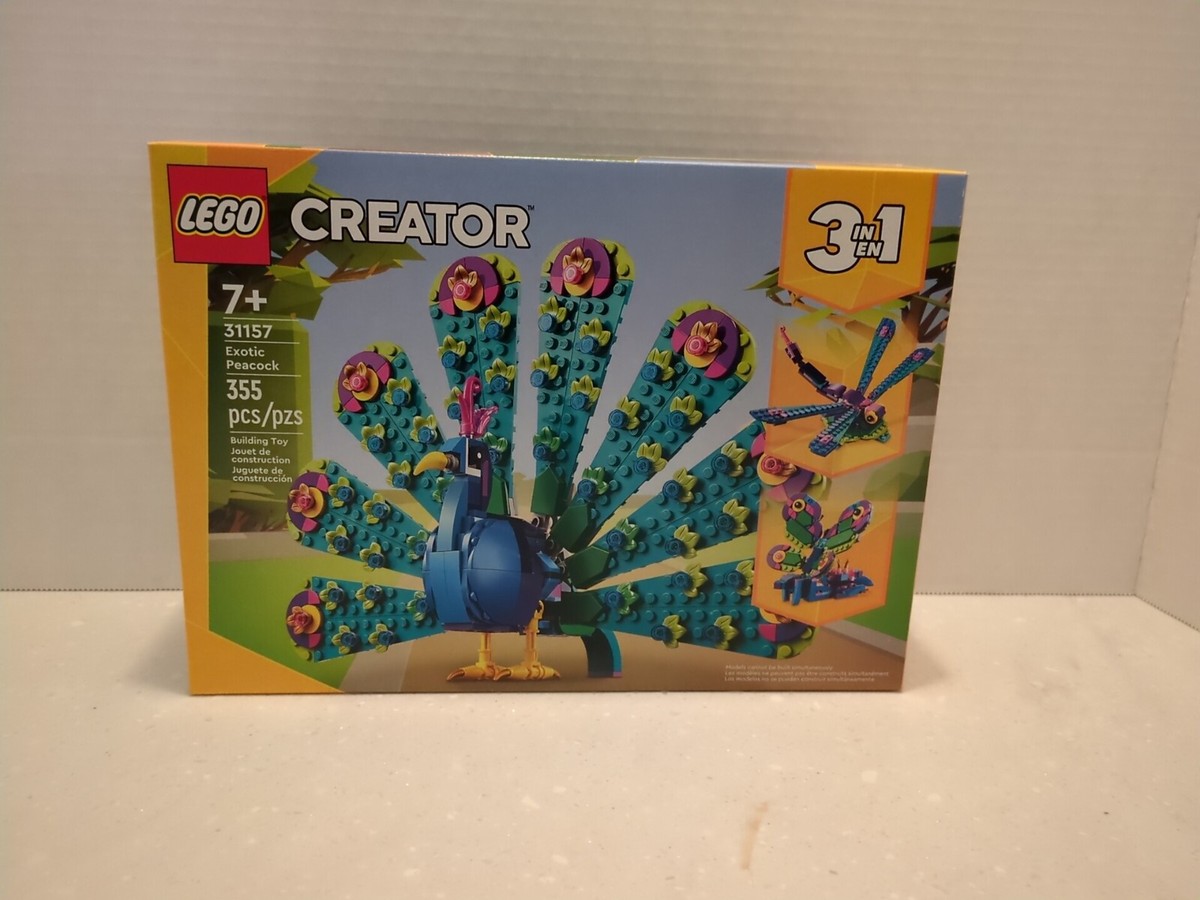 LEGO Creator Exotic Peacock 3-In-1 Set 31157 Brand NEW Dragonfly