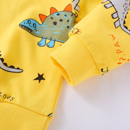 Dinosaur Girls Boy Long Sleeve Sweatshirt Top Pants Tracksuit Outfit Set Clothes - Picture 10 of 26