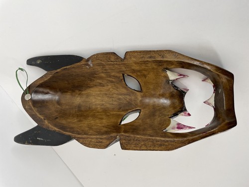 Vintage Handmade Wood Philippines Demon Dragon Teeth Folkart Tribal Mask - 第 6/8 張圖片