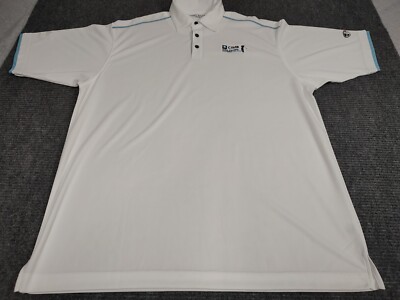 Crest Link Polo Shirt White Mens XXL CIMP Golf Logo Athletic Sport Active Casual