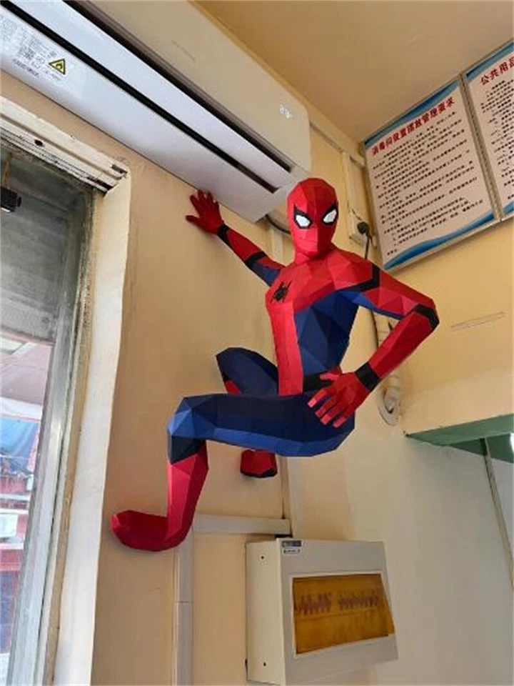 DIY 80cm Height Spider-Man 3D Paper Model Hanging Home Wall Decor Unassemble Foto 2 de 4