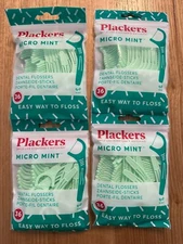 4x 36-Pack Plackers - Micro Mint, Dental Flossers, Mint Flavour - 144 Count