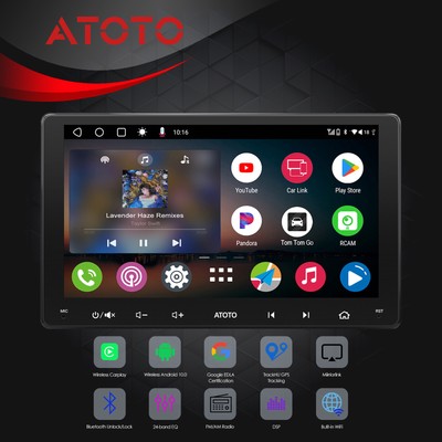 ATOTO 9'' Double 2 DIN Car Stereo Apple Carplay Radio Android Bluetooth GPS w/SWC