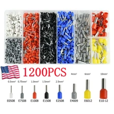1200Pcs Electrical Wire Connectors Cord Pin End Bootlace Ferrule Crimp Terminals