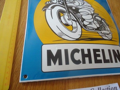 Plaque émaillée MICHELIN moto email Bibendum carrée 30 cm - Picture 5 of 7