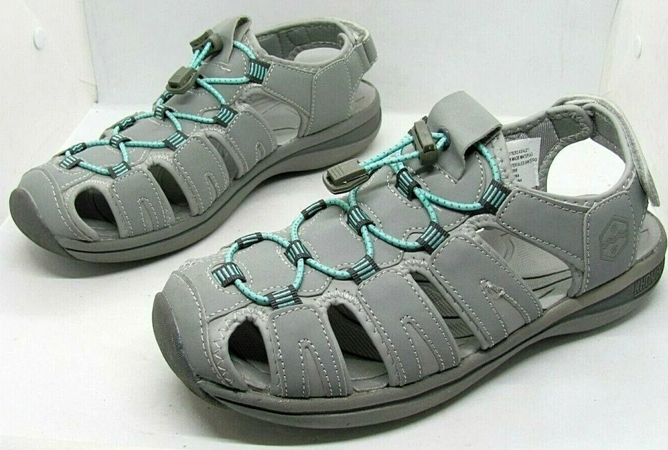 女士 Khombu Ashley Active 凉鞋舒适脚床灰色速干 9M 码 — 第 2/4 张图片