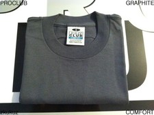 3 NEW PROCLUB COMFORT PLAIN T-SHIRT BLANK GRAPHITE TEE PRO CLUB S-3XL 3PC