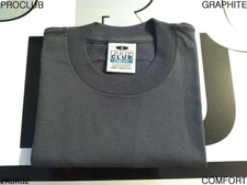 3 NEW PROCLUB COMFORT PLAIN T-SHIRT BLANK GRAPHITE TEE PRO CLUB S-3XL 3PC